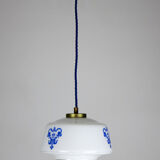 Vintage opaline glass pendant light