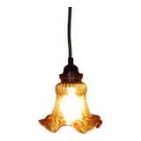 Pendant light / Amber glass lampshade