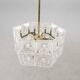 Crystal and brass pendant lamp by Carl Fagerlund for Orrefors, Sweden, 1960.