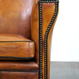 Sleek sheepskin Art Deco design armchair with beautiful details