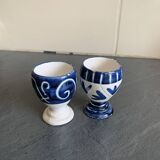 2 vintage Italian ceramic egg cups