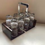 Old vodka alcohol aperitif shot service from the 70s
