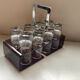 Old vodka alcohol aperitif shot service from the 70s