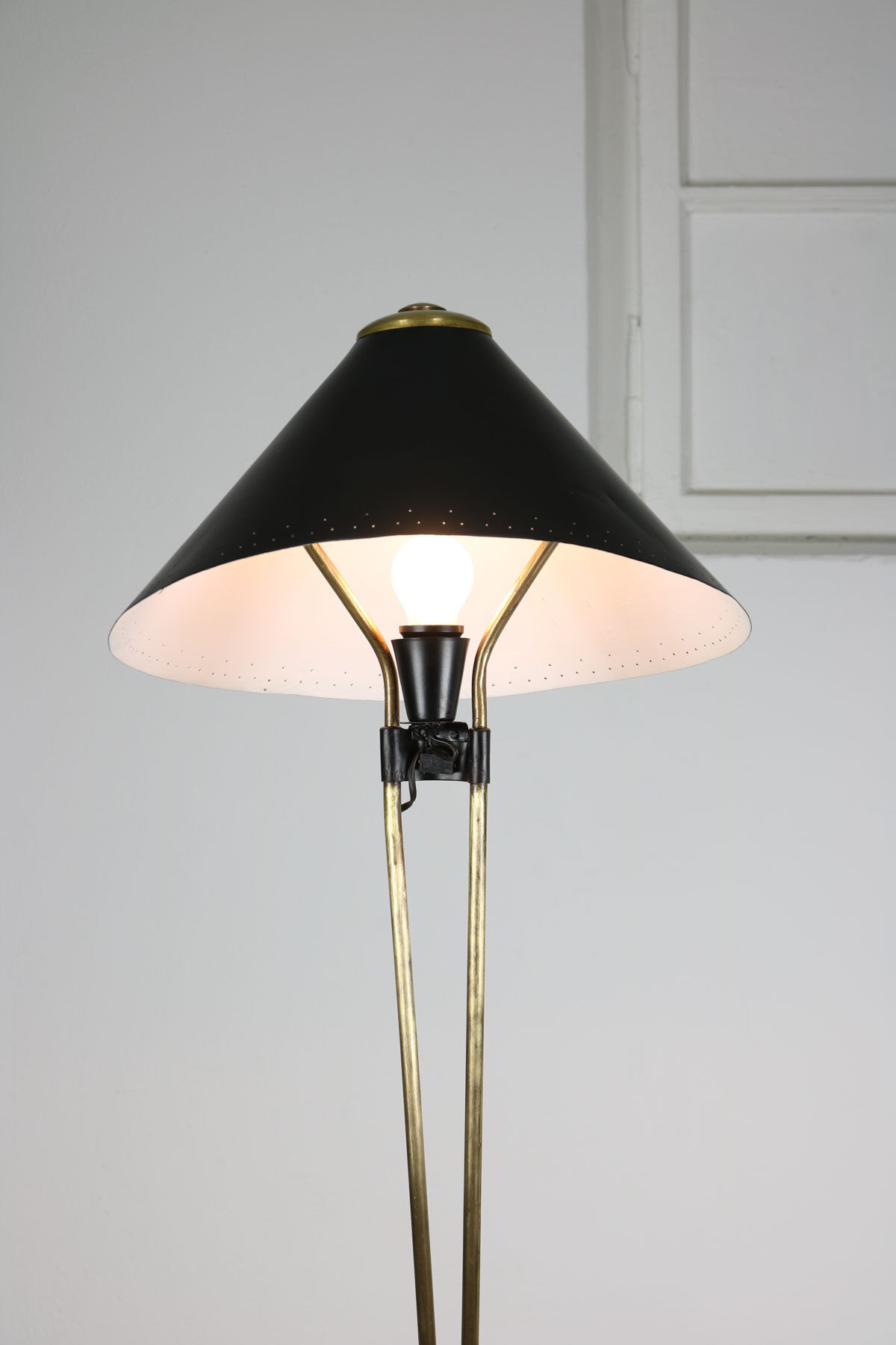 Mid-century brass floor lamp