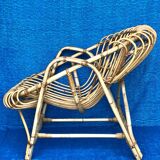 Antique rattan and wicker armchair