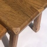 Tables gigognes en chêne brutaliste hollandais, années 1970