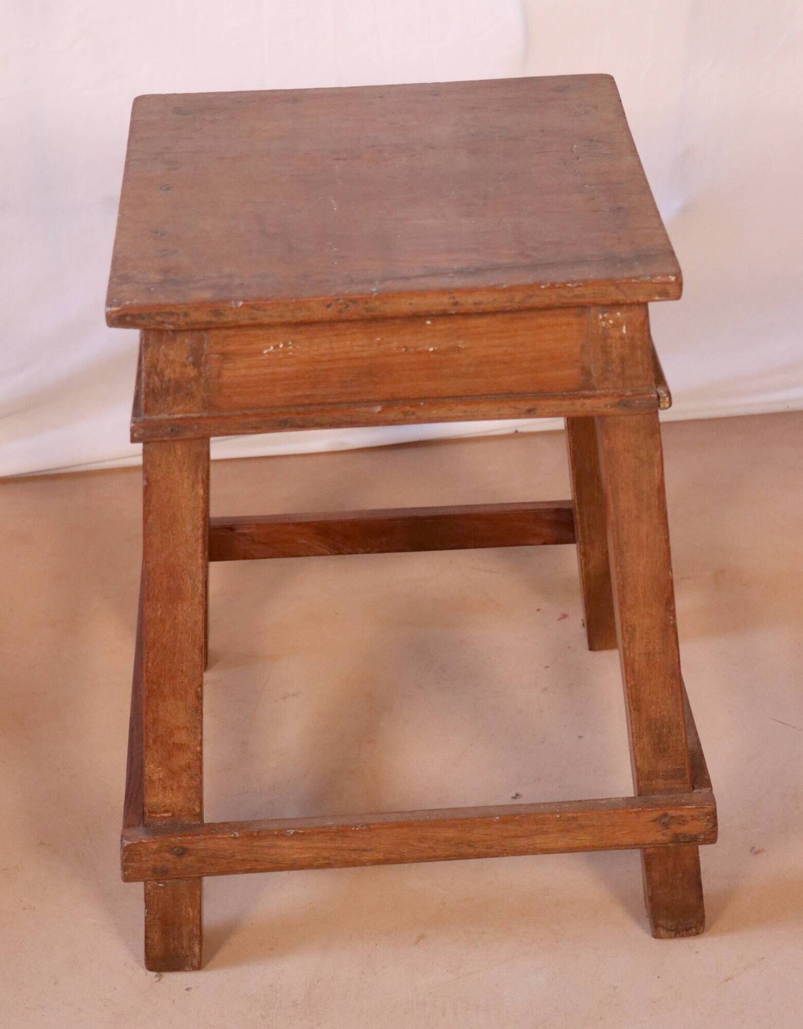 Old Burmese teak workshop stool