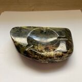 Cendrier vintage en malachite tons vert fonce