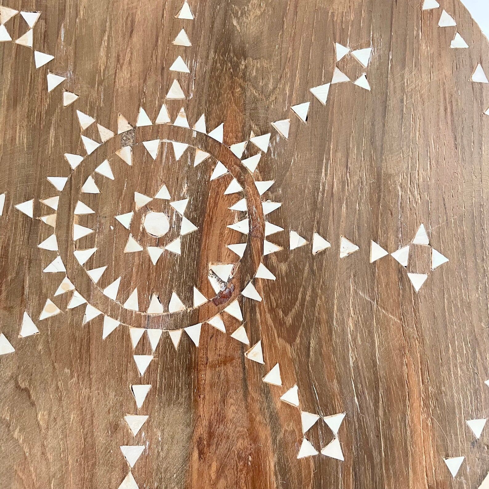 2 Indonesian pearl wood stools Badi