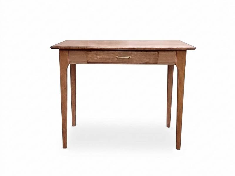 Desk table, kitchen table, vintage 1950s oak side table.