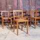 Lot de 8 chaises Reconstruction 1950 Chêne et paille