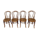 Series of 4 old bistro chairs in curved wood Stamp FISCHEL