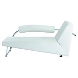 Dutch design Rob Eckhardt chaise longue white leather tubular steel, 1980s