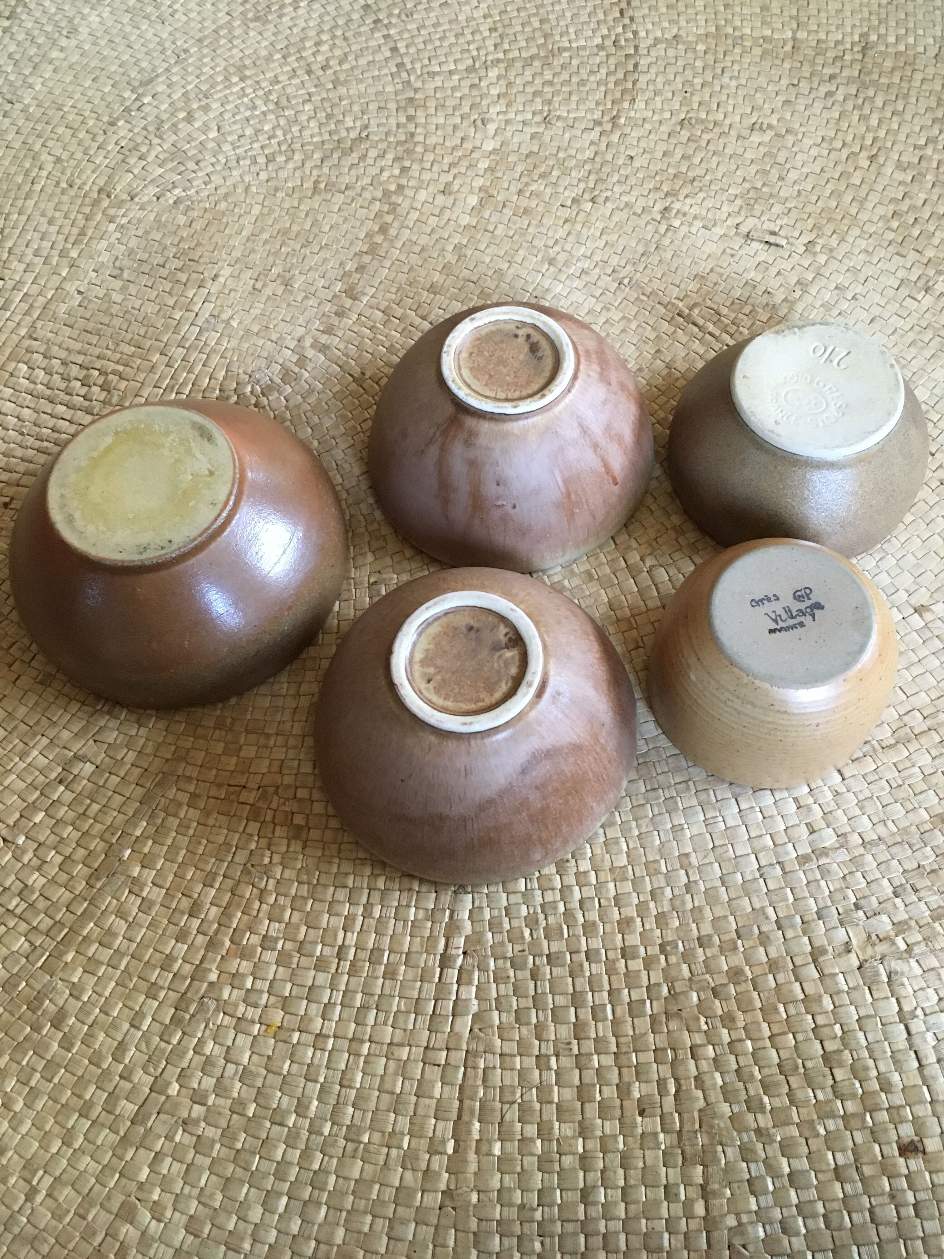 Lot of 5 sandstone bowls