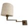 Adjustable brass wall lamp with fabric shade, Danish design, 1970s, Denmark.