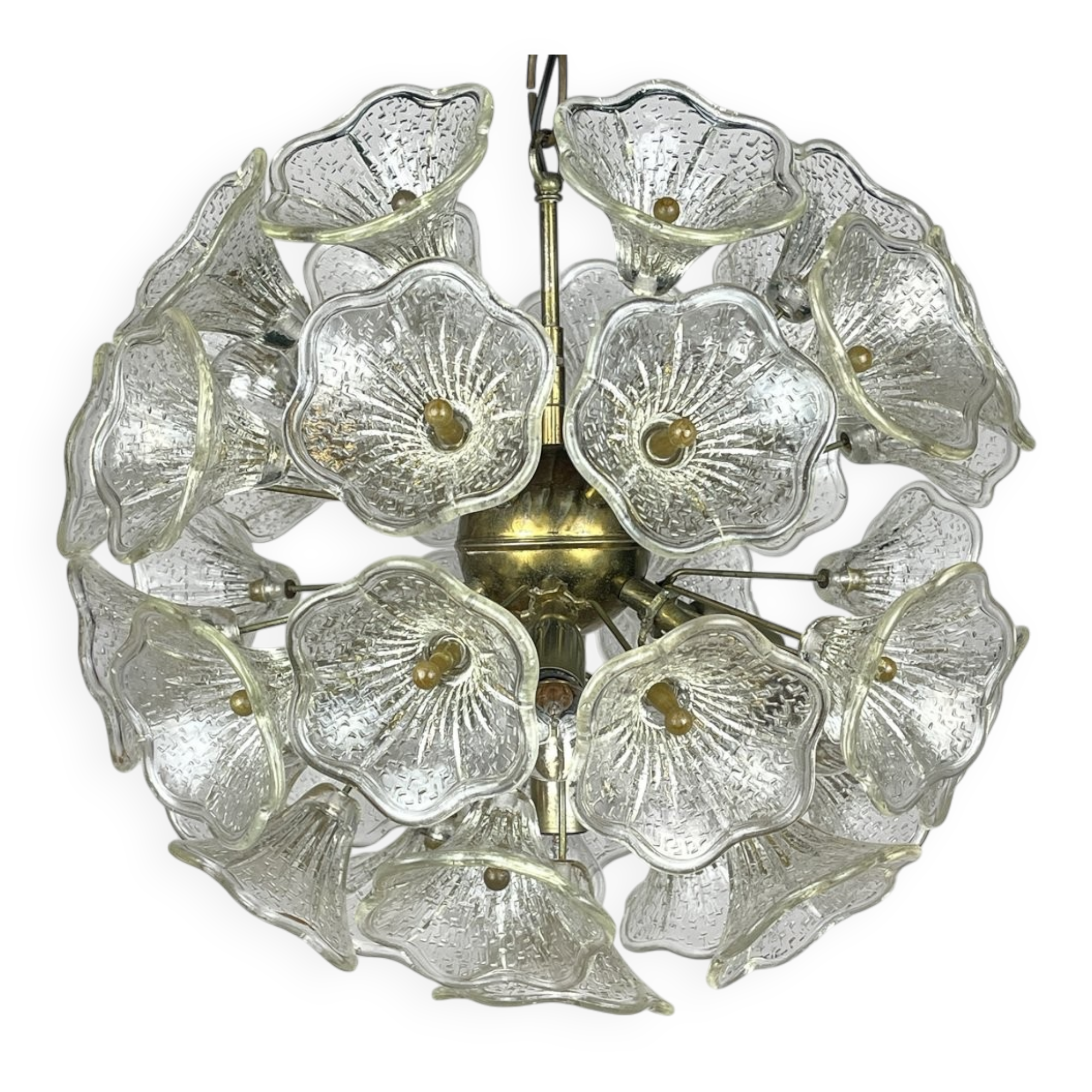 Large Sputnik flower pendant in Murano by Paolo Venini for Veart, Italy, 1960s.