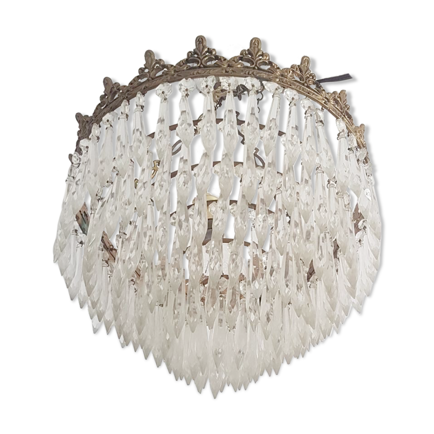 Old chandelier with stamps