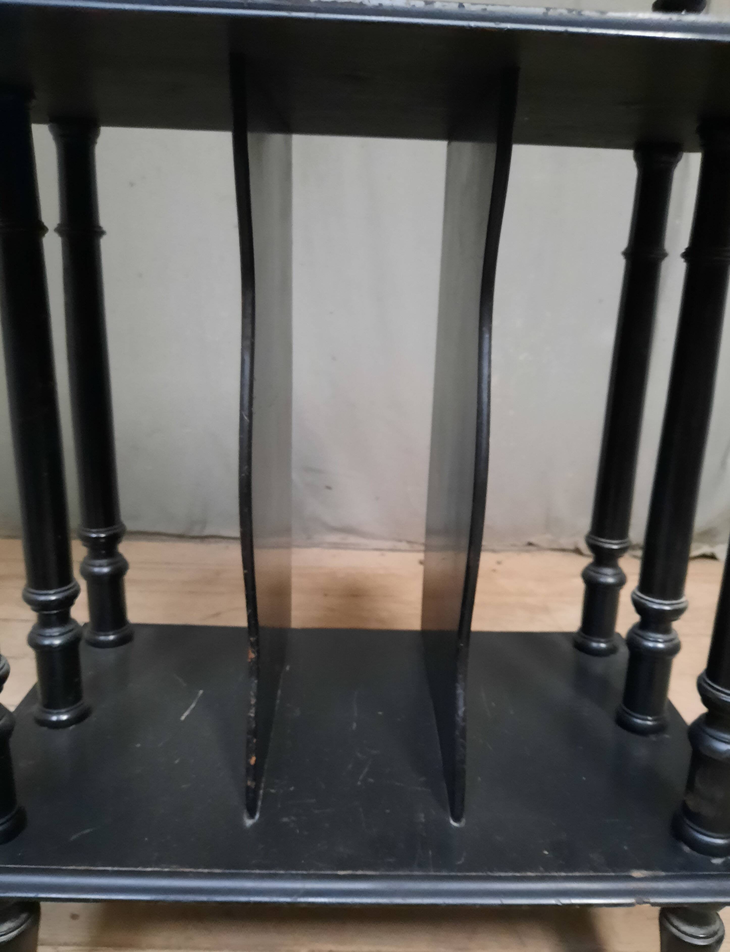 Blackened wooden shelf