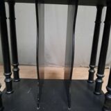 Blackened wooden shelf