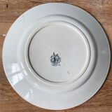 Old round plate in earthenware Moulin des Loups and Hamage, Georgette model