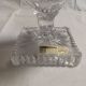 Vase in crystal medici on foot square with label Bohemia