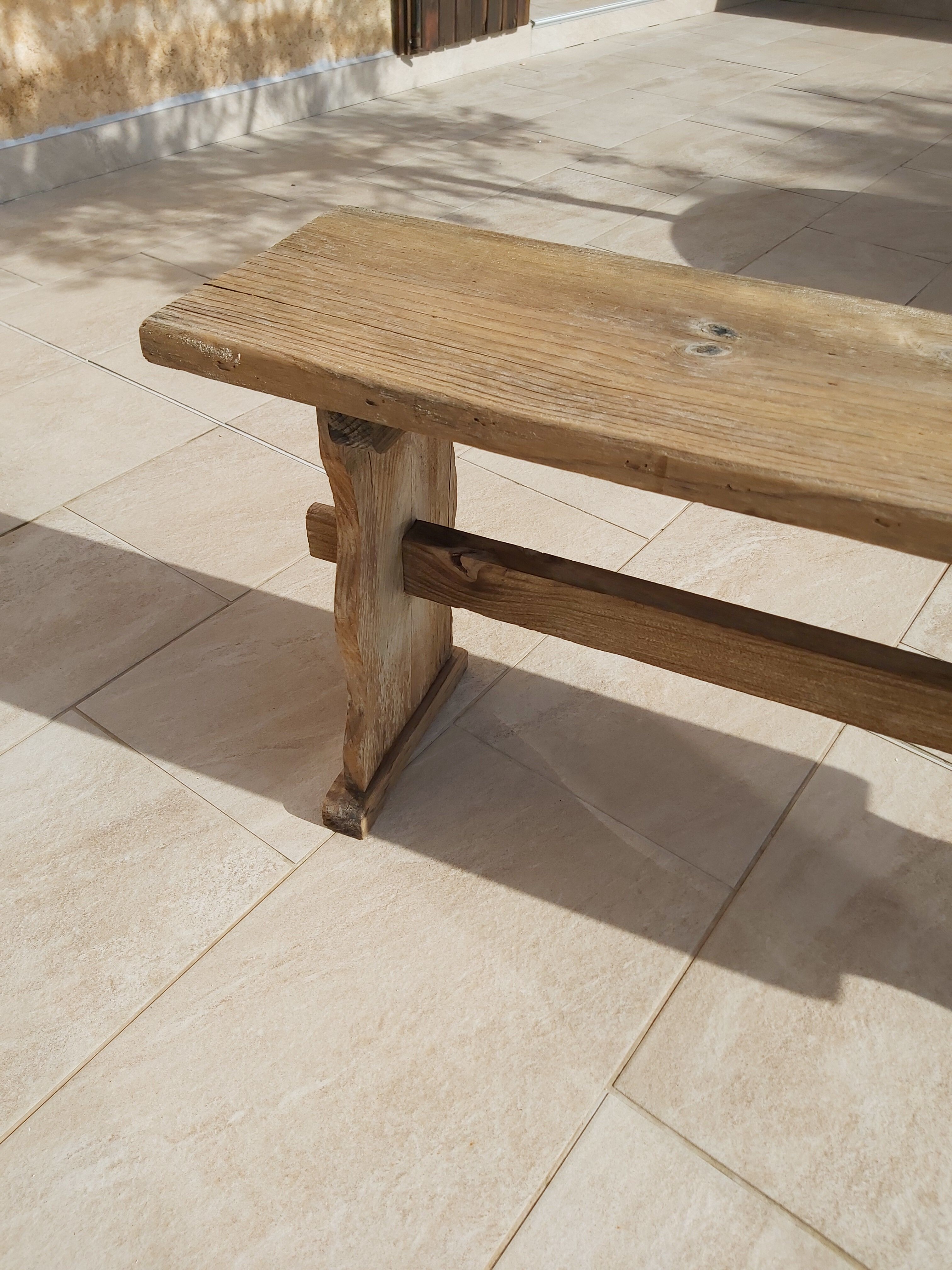 Rough wood bench 113 cm