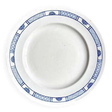 Plat rond K&G Lunéville en terre de fer bleue
