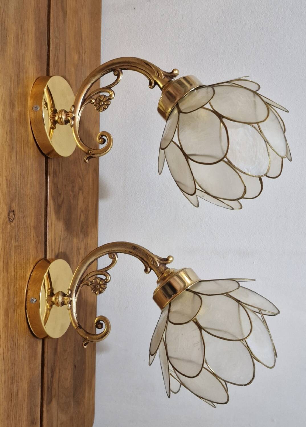 Duo appliques fleurs de nacre