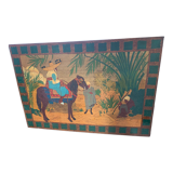 Tableau sur bois sculpté