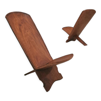 Pair of wooden chairs Palabre