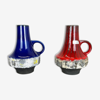 Ensemble de 2 vases en céramique OVNI Heinz Siery Carstens Tönnieshof, Allemagne, 1970