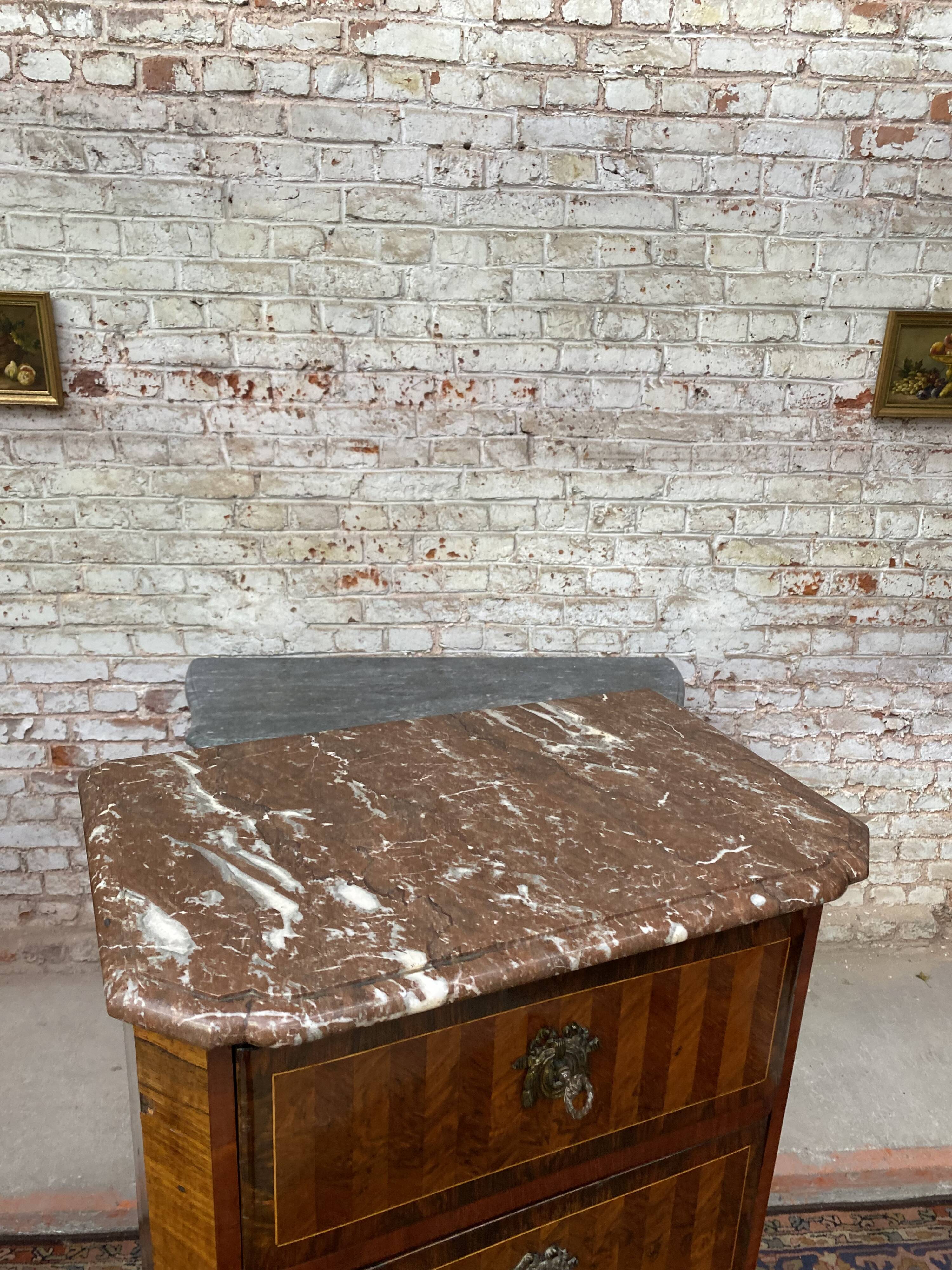 Lady's secretary in marquetry stamped