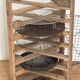 Old pastry board, wooden pie carrier,