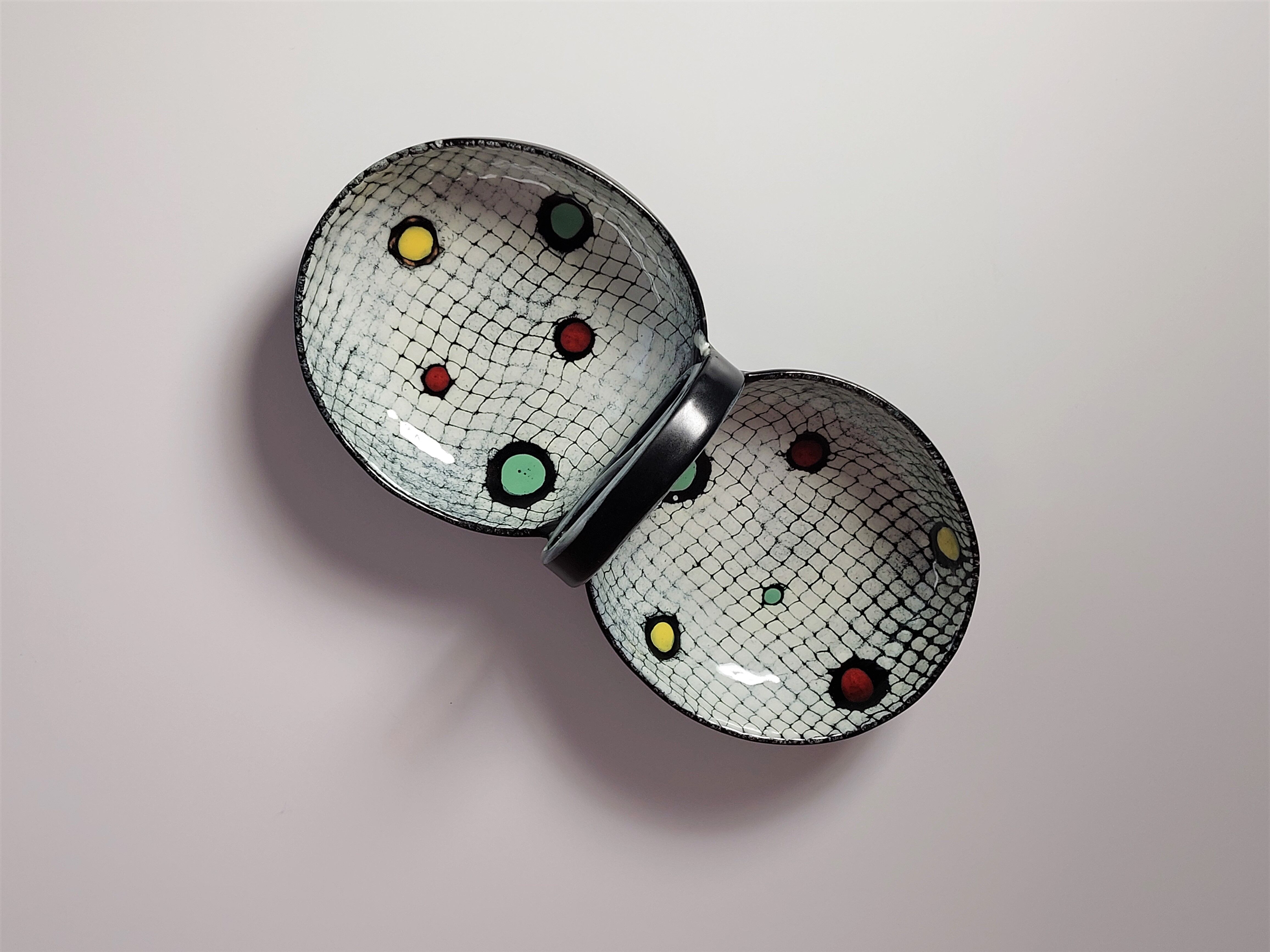 Italian ceramic serving bowl by aldo londi for bitossi 1950's