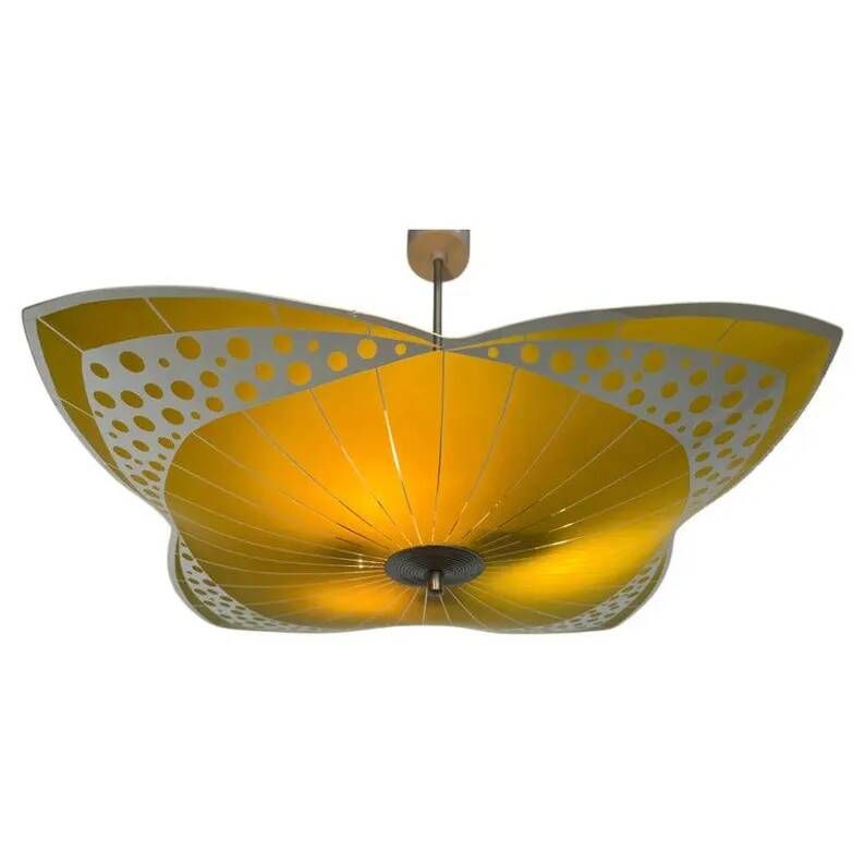 Mid-century design glass pendant by Napako, Czechoslovakia, 1970s.