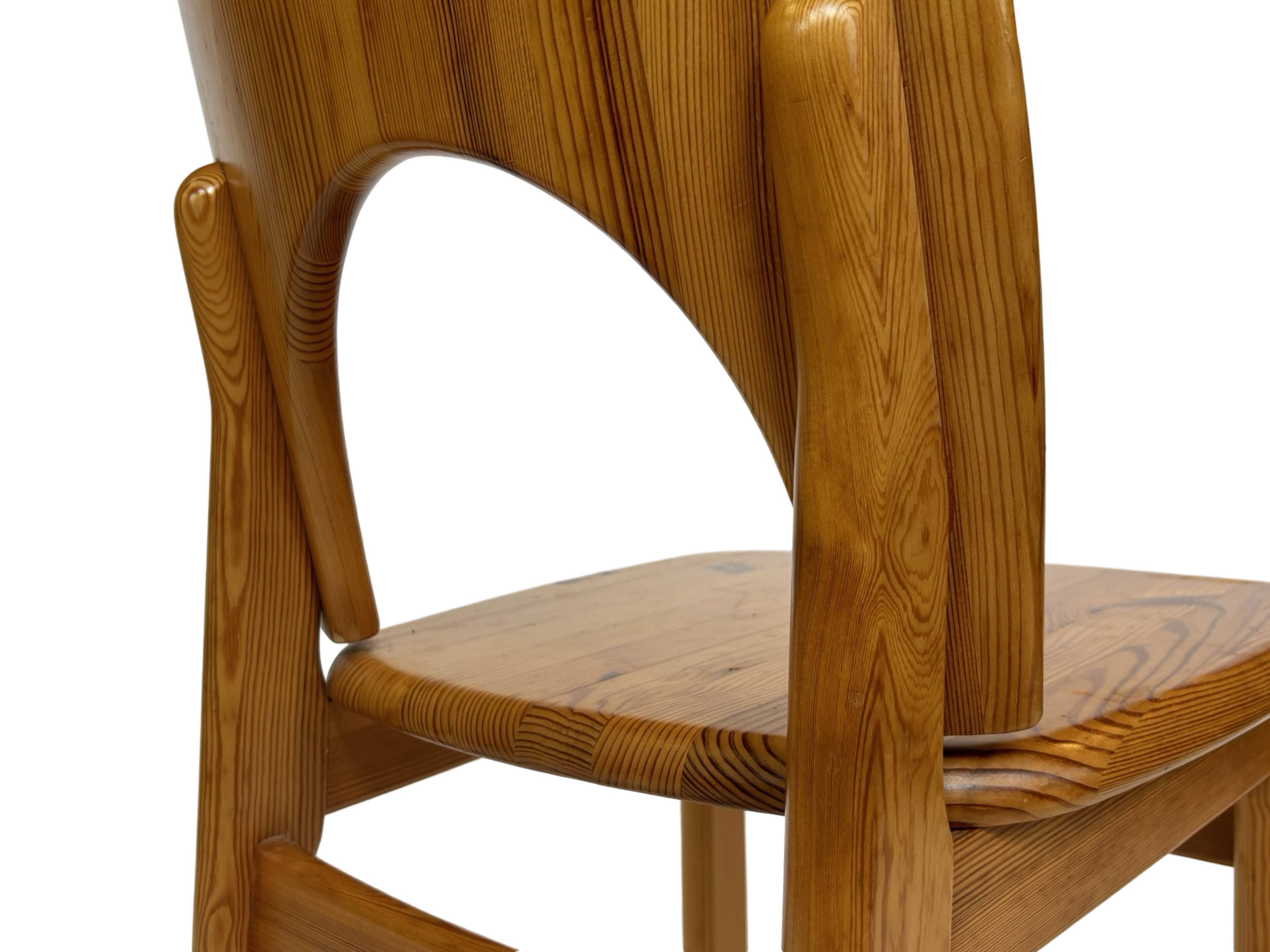 Vintage set of four pinewood chairs Rainer Daumiller minimalist design