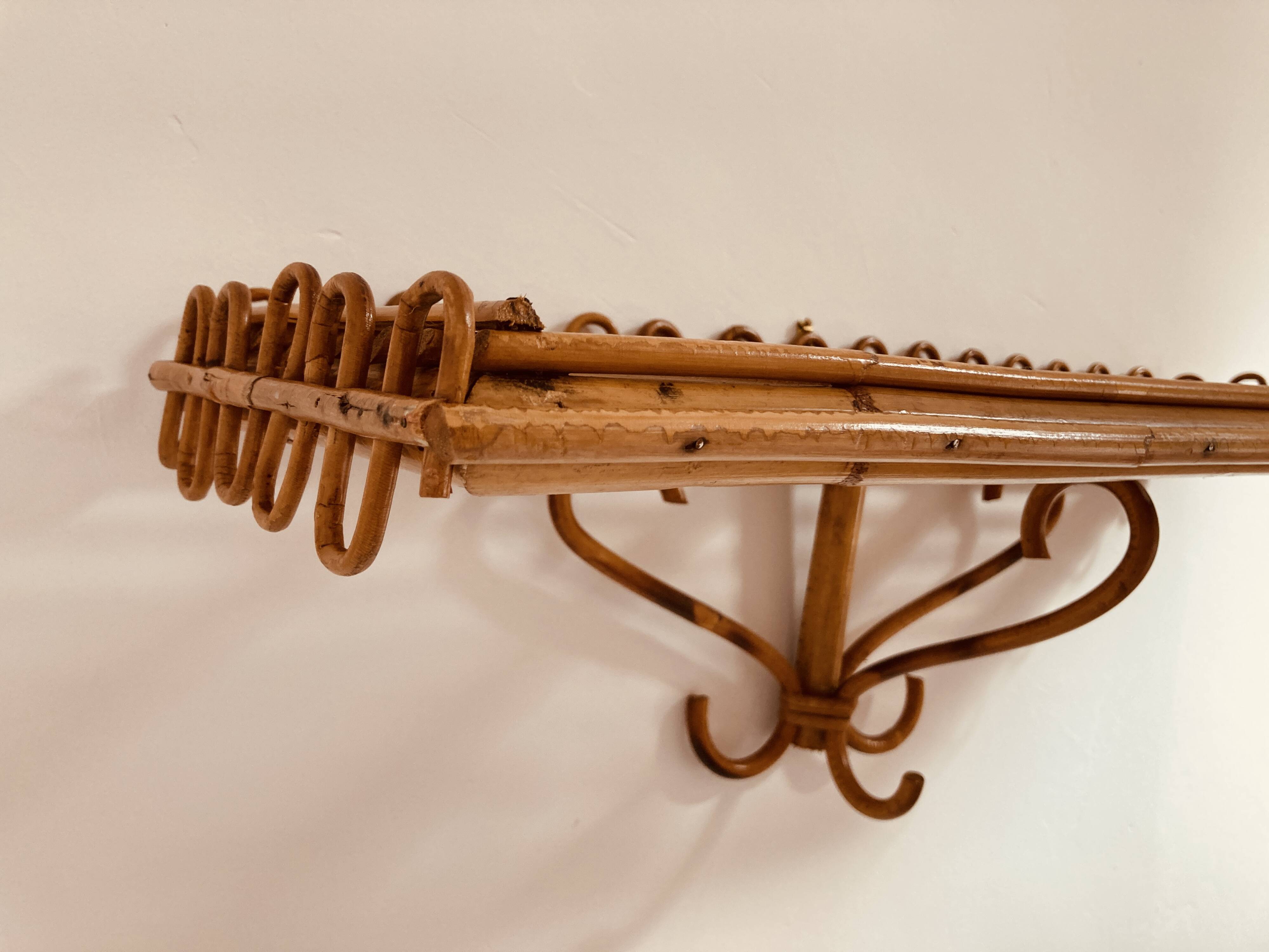 Vintage rattan shelf