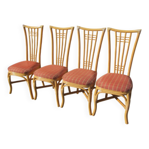 4 chaises en rotin
