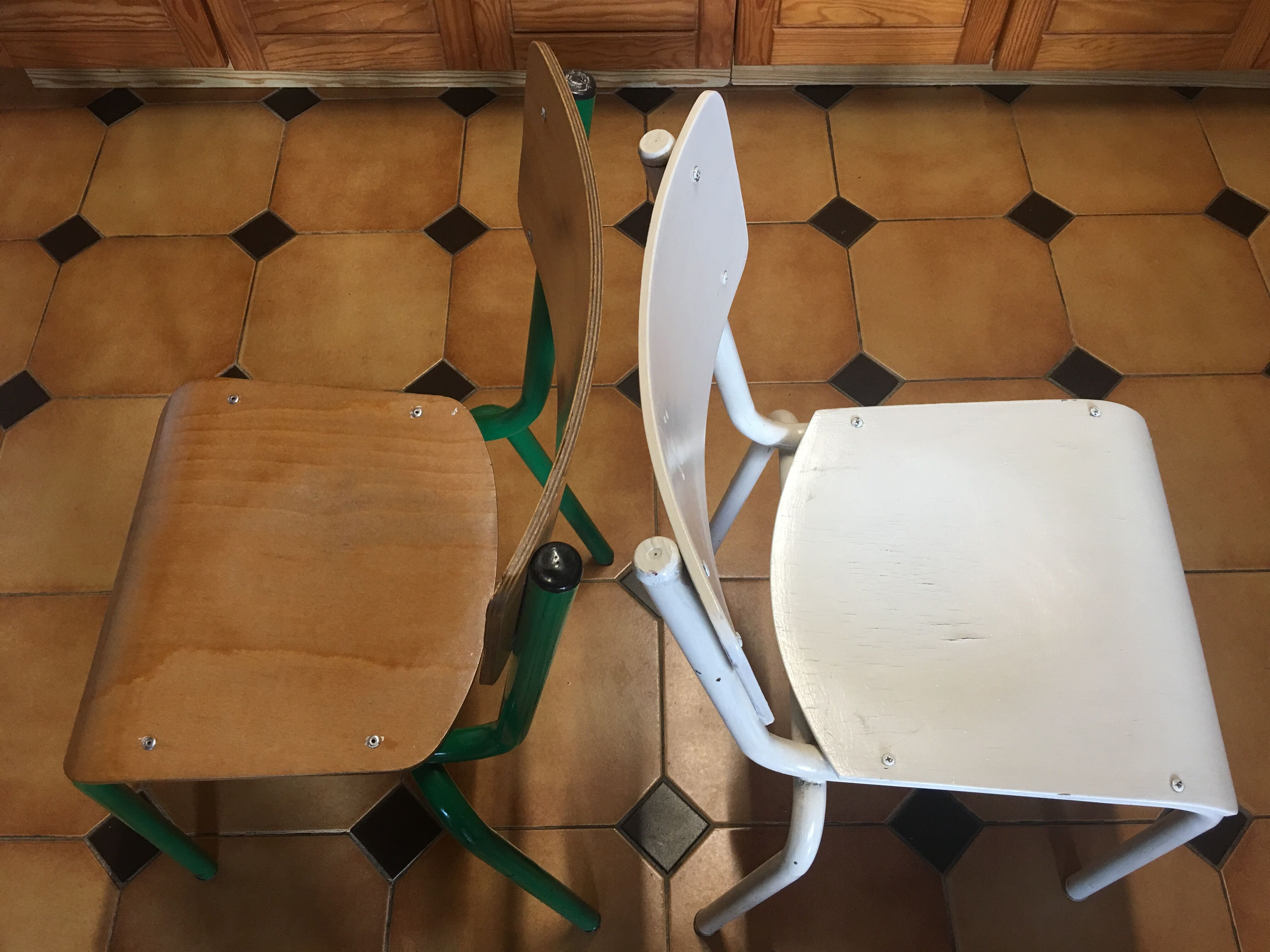 A pair of school Chair