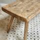 Banc de table d'abattage de table d'appoint antique en bois de hêtre et de châtaignier