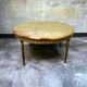 Vintage round coffee table: onyx top & gold brass structure