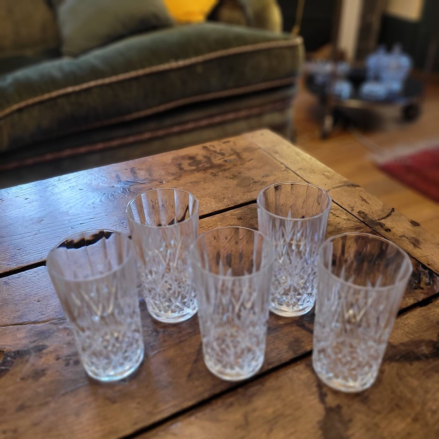 Set of 5 long drink glasses from the 70s-80s.
