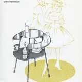 Kitsch art print from the 1950s/60s, modern décor. Wrought iron table.
