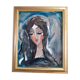 Portrait of a long-haired woman. Contemporary painter side: Hrasarkos.Acrylic.