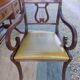 English desk and lyre chair, leather, extensions.