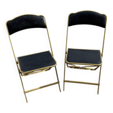 Paire de chaises pliantes Shaisor en simili noir