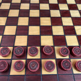 Wooden checkers game