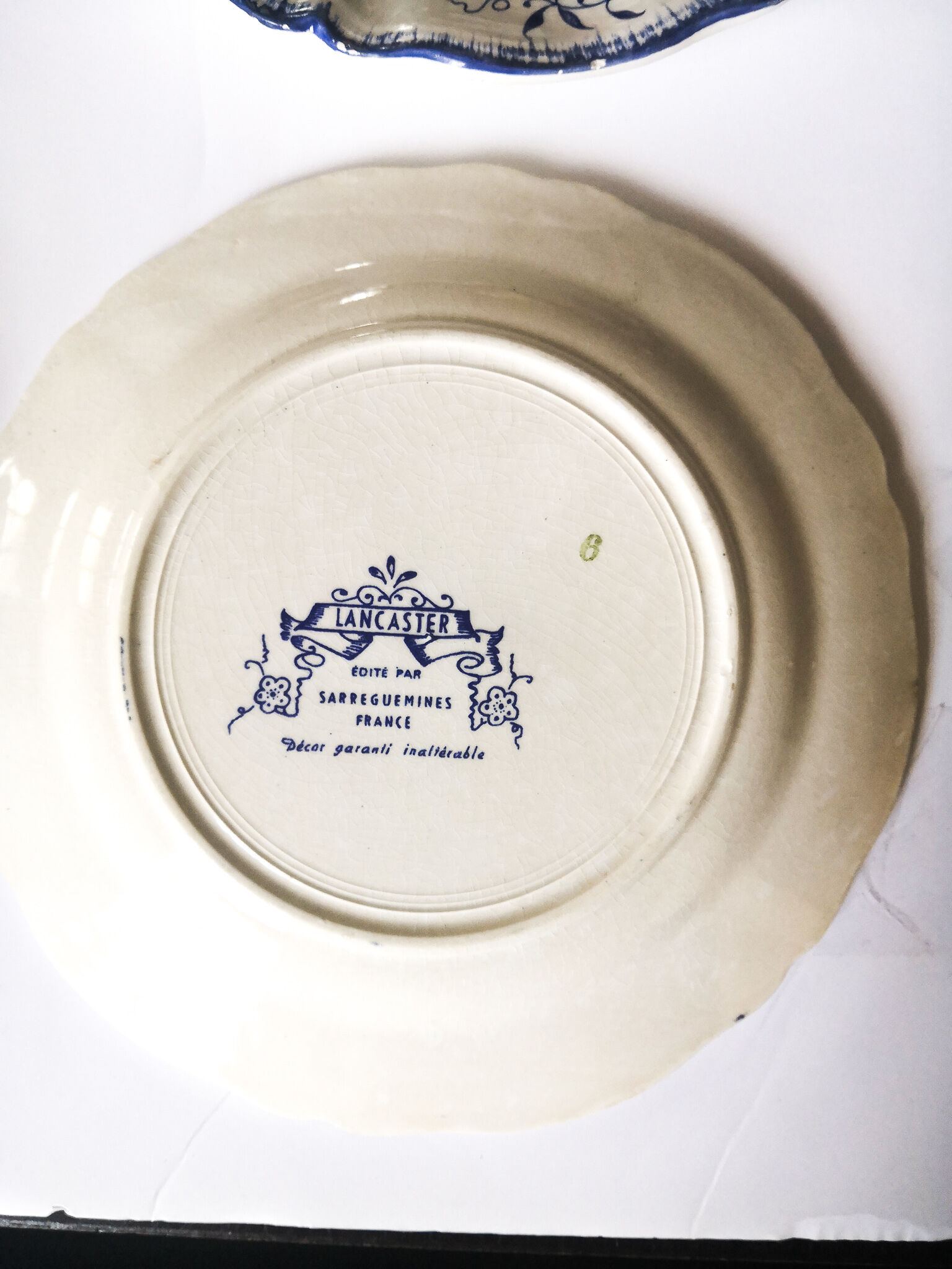 Set of 6 Lancaster Sarreguemines dessert plates