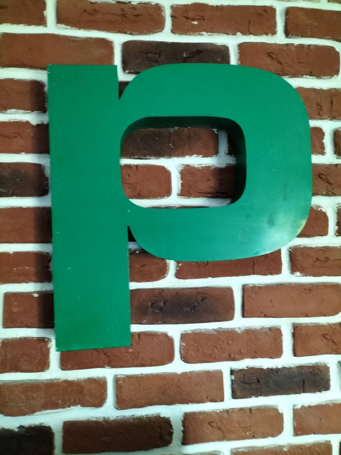 Metal letter P