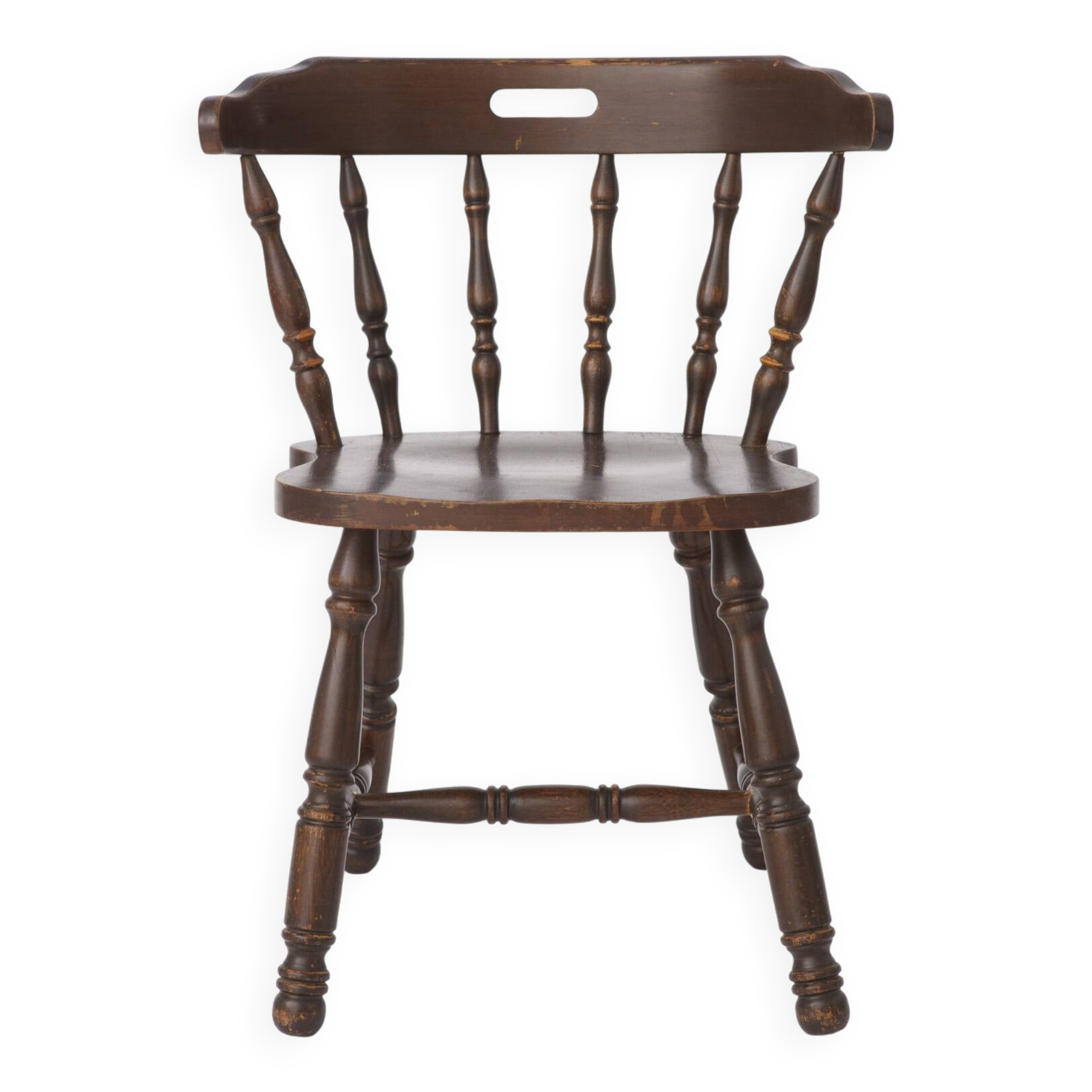 Vintage Western Style Wooden Chair, 1950s–1960s German Rustic Beechwood